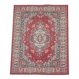 Vintage oriental rug with predominantly red, cream, and beige colors, measuring 168x120 cm