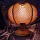 Scandinavian table lamp in vintage wire and wood from the 70s