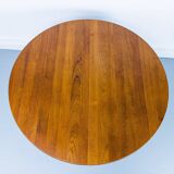 Danish Round Teak Dining Table with Extensions, 1970s