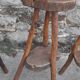 3 tabourets brutaliste en bois H 80 cm