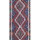 Konya Kilim Runner Rug 1930s, Tribal Geometric Wool Flatweave 350x170cm