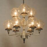 Beautiful 1960s brass glass Tulipan ceiling lamp by Hans Agne Jakobsson