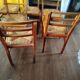 Set of 6 vintage straw chairs – Pierre Cruège – 1950s