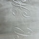 Large embroidered linen sheet with lace