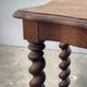 Console in carved solid oak with twisted turned legs, 1890