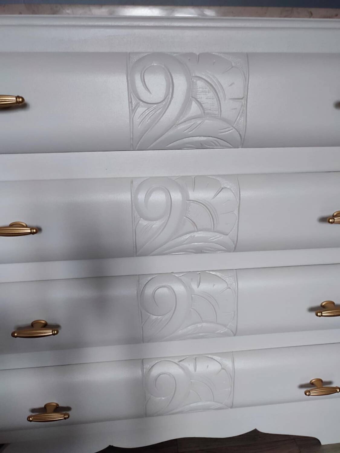 RESTORED CHEST OF DRAWERS WITH MARBLE PLATE