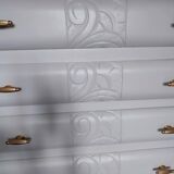 RESTORED CHEST OF DRAWERS WITH MARBLE PLATE