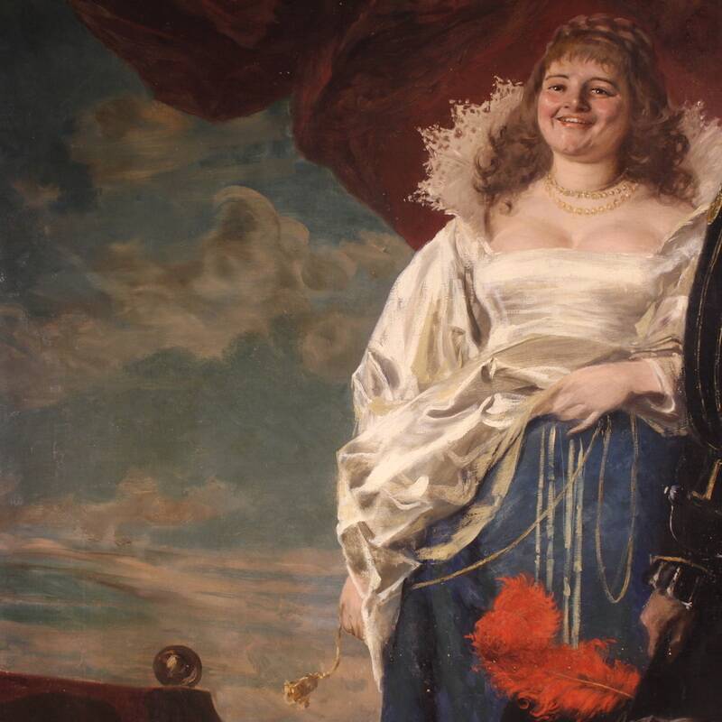 Great 19th-century portrait signed by Francesco Vinea