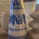 Vintage Spanish Hand Painted Glazed Ceramic Vase / Water Jug