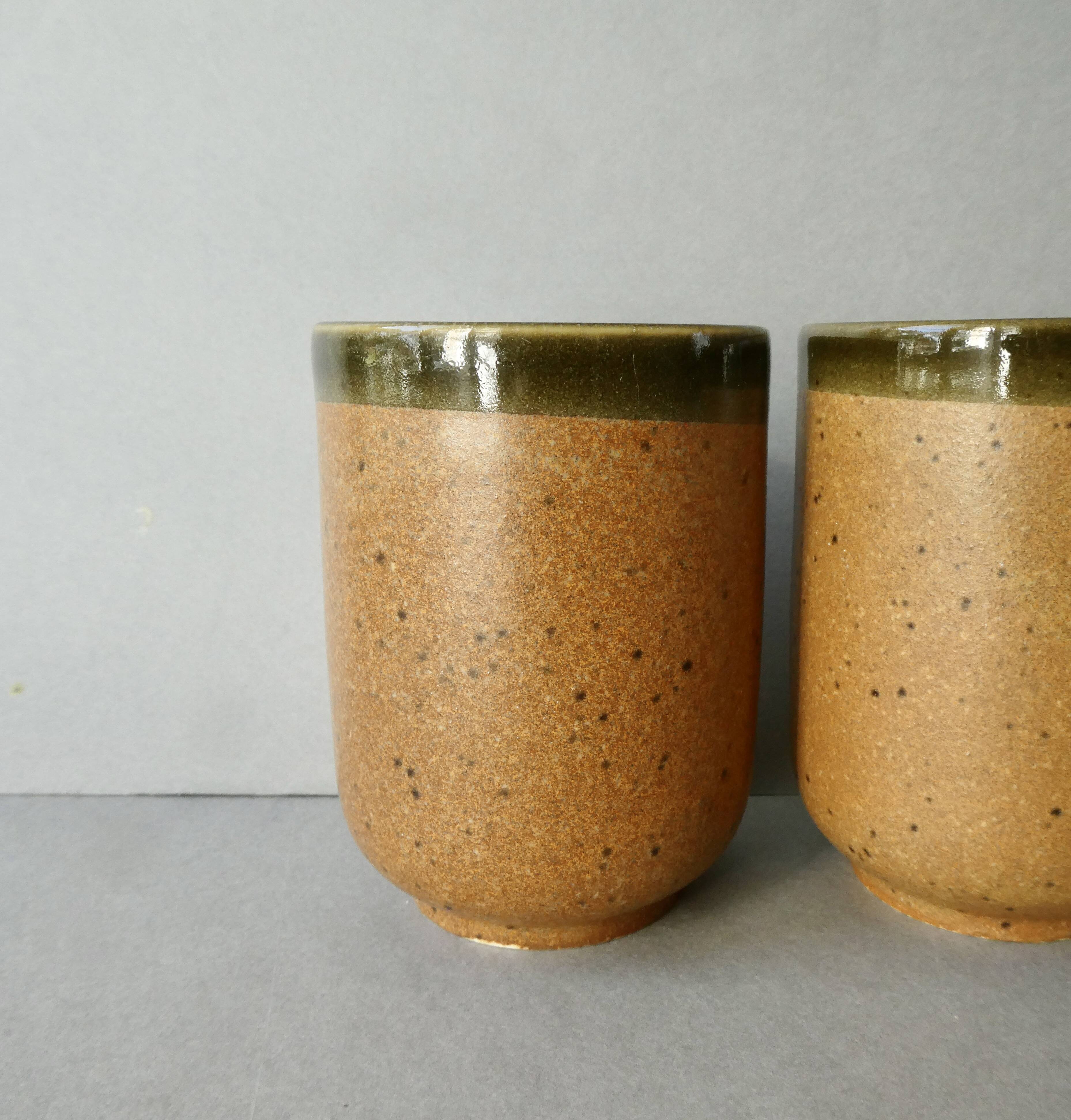 6 enamelled stoneware tumbler glasses