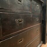Teak officer's chest of drawers