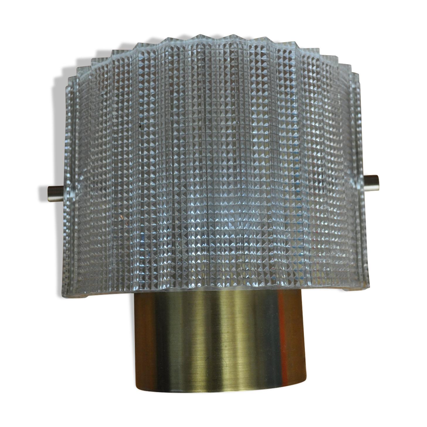 Scandinavian wall lamp, glass and brass, Carl Fagerlund, Sweden, 1965