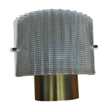 Scandinavian wall lamp, glass and brass, Carl Fagerlund, Sweden, 1965