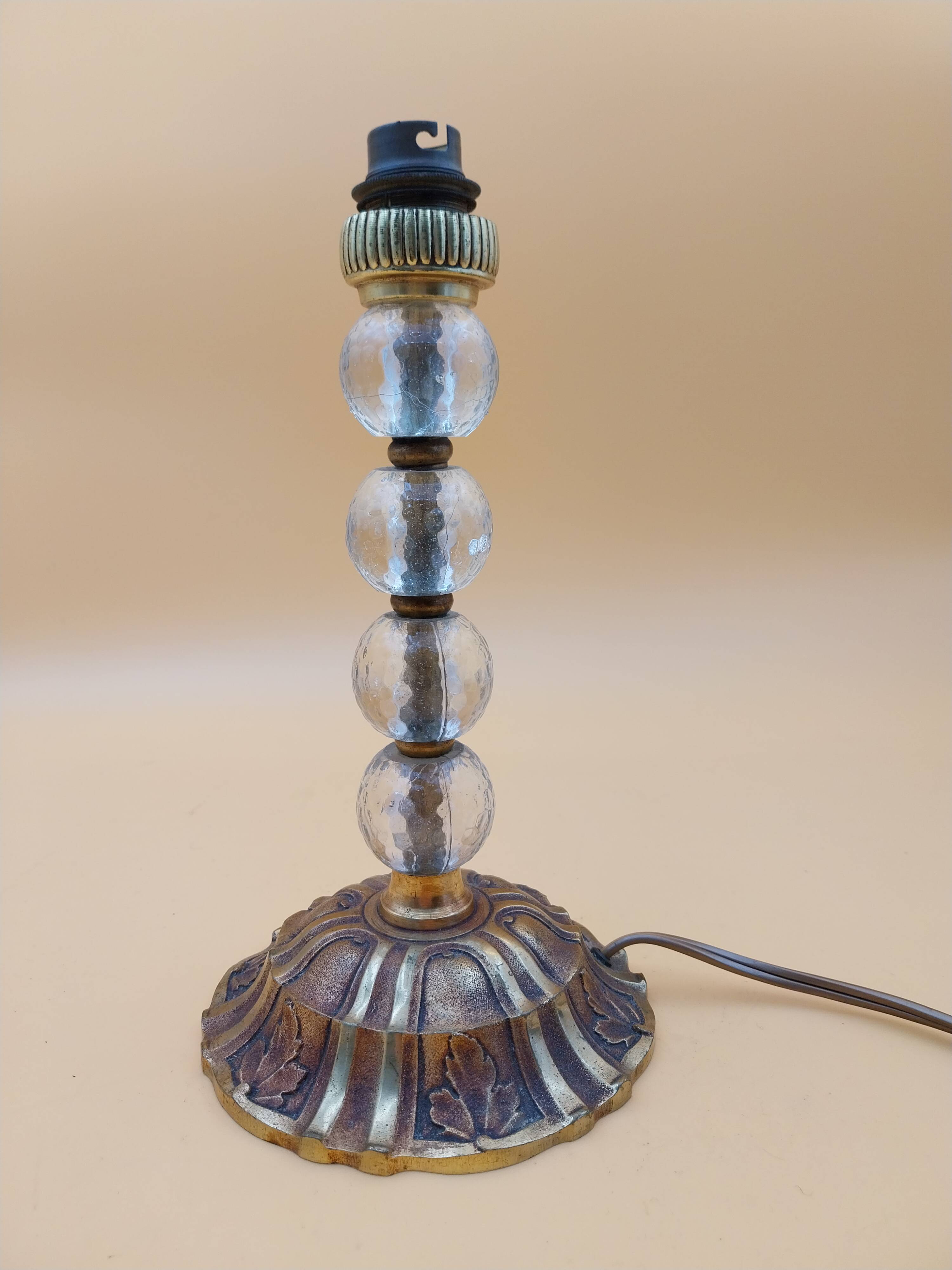 Art Deco lamp in brass and glass