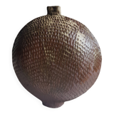 Large tambourine vase in stoneware