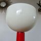 Red lacquered wood lamp and light diffuser in perspex 1980