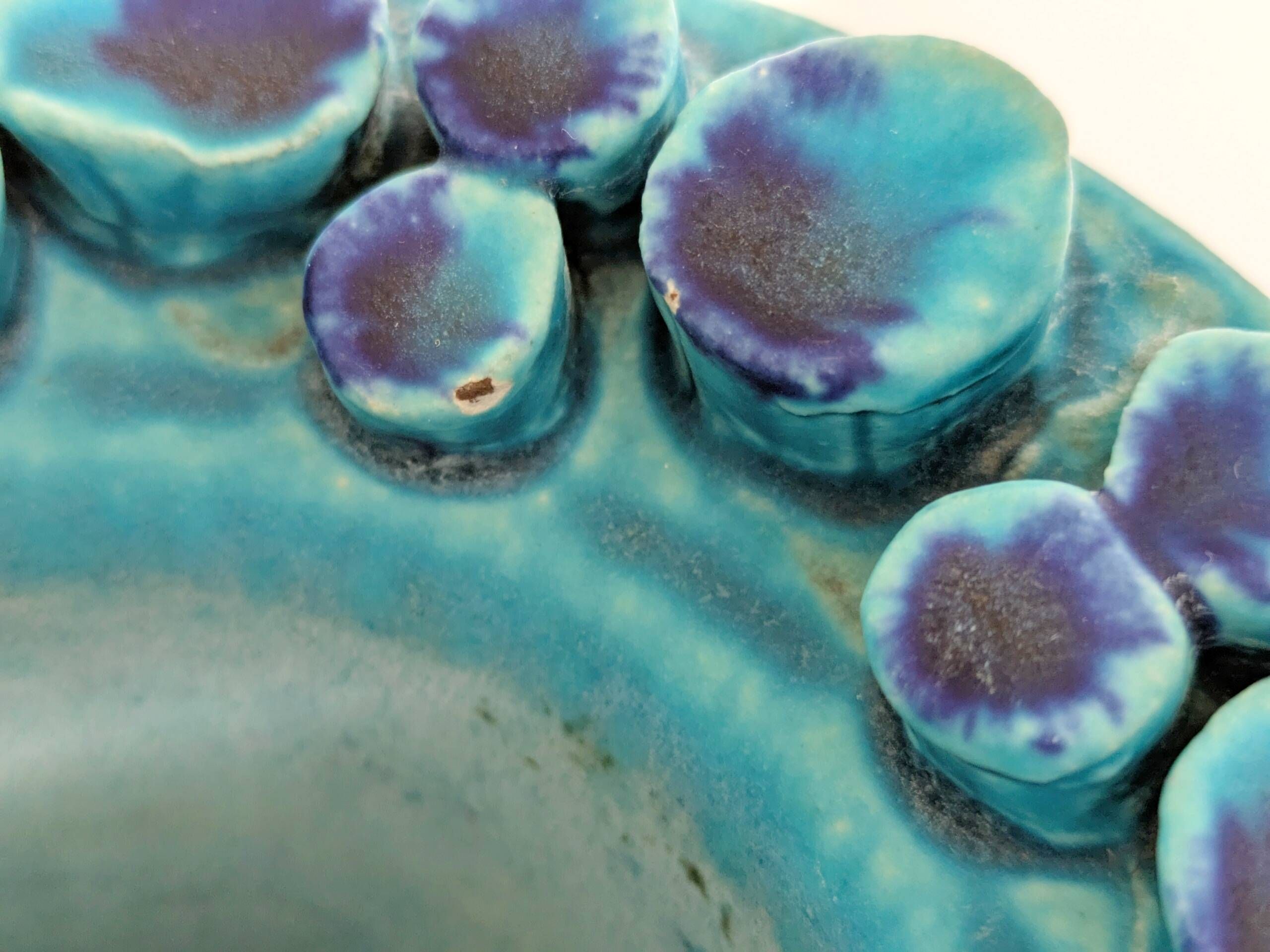Vintage Ceralux vase by Ceramano, Hans Welling, turquoise blue, 1960s