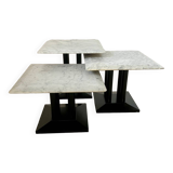 Italian design nesting marble coffee table set from the 70s vintage