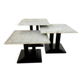 Ensemble table basse en marbre gigogne design italien des années 70 vintage
