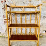 3-tier rattan bamboo shelf, circa 1960's