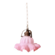 Scalloped pink satin glass pendant/lamp, 1920s-30s