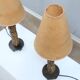 Pair of 1970s Italian decorative table lamps raphia & parchment