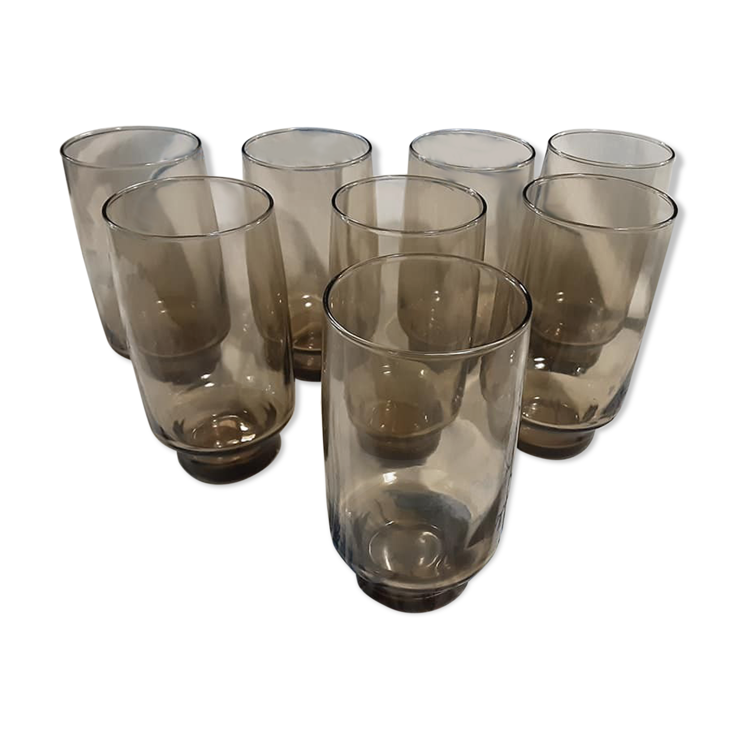 Set of 1970s orangeade glasses