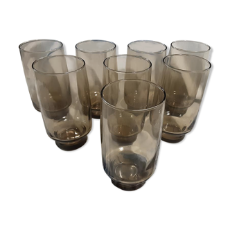 Set of 1970s orangeade glasses