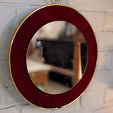 Round velvet mirror