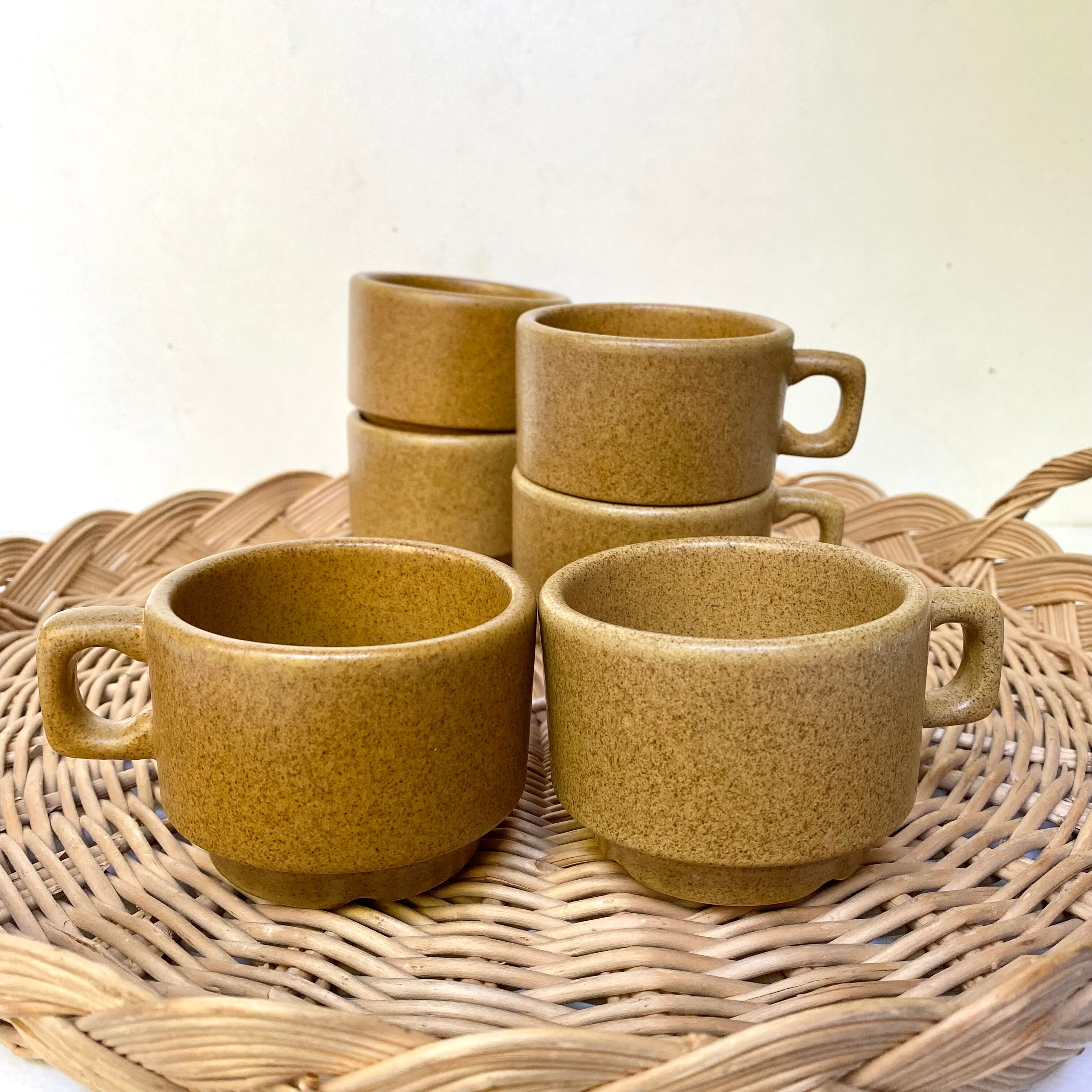 Vintage stoneware coffee cups