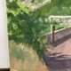 Watercolor Provencal landscape with fortified ramparts