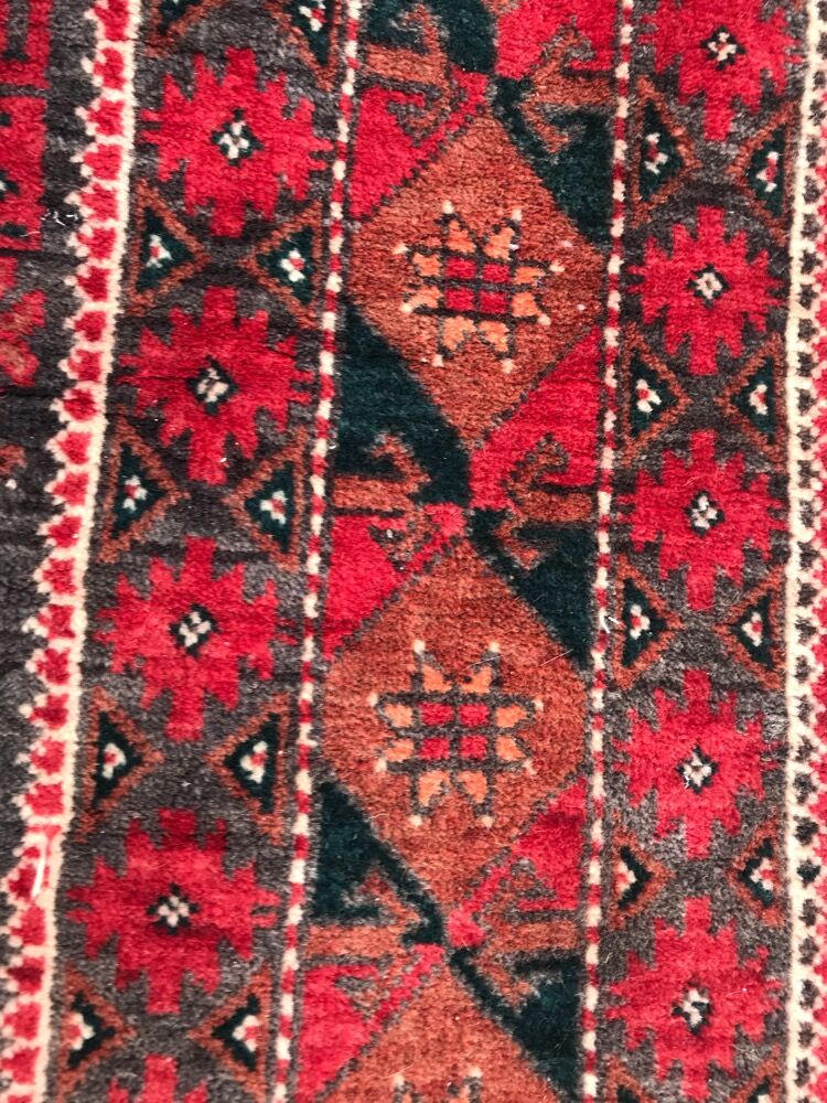 Afghan old rug Turkmen belutch handmade 110x220 cm