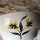 Salins France salad bowl with yellow flower decoration