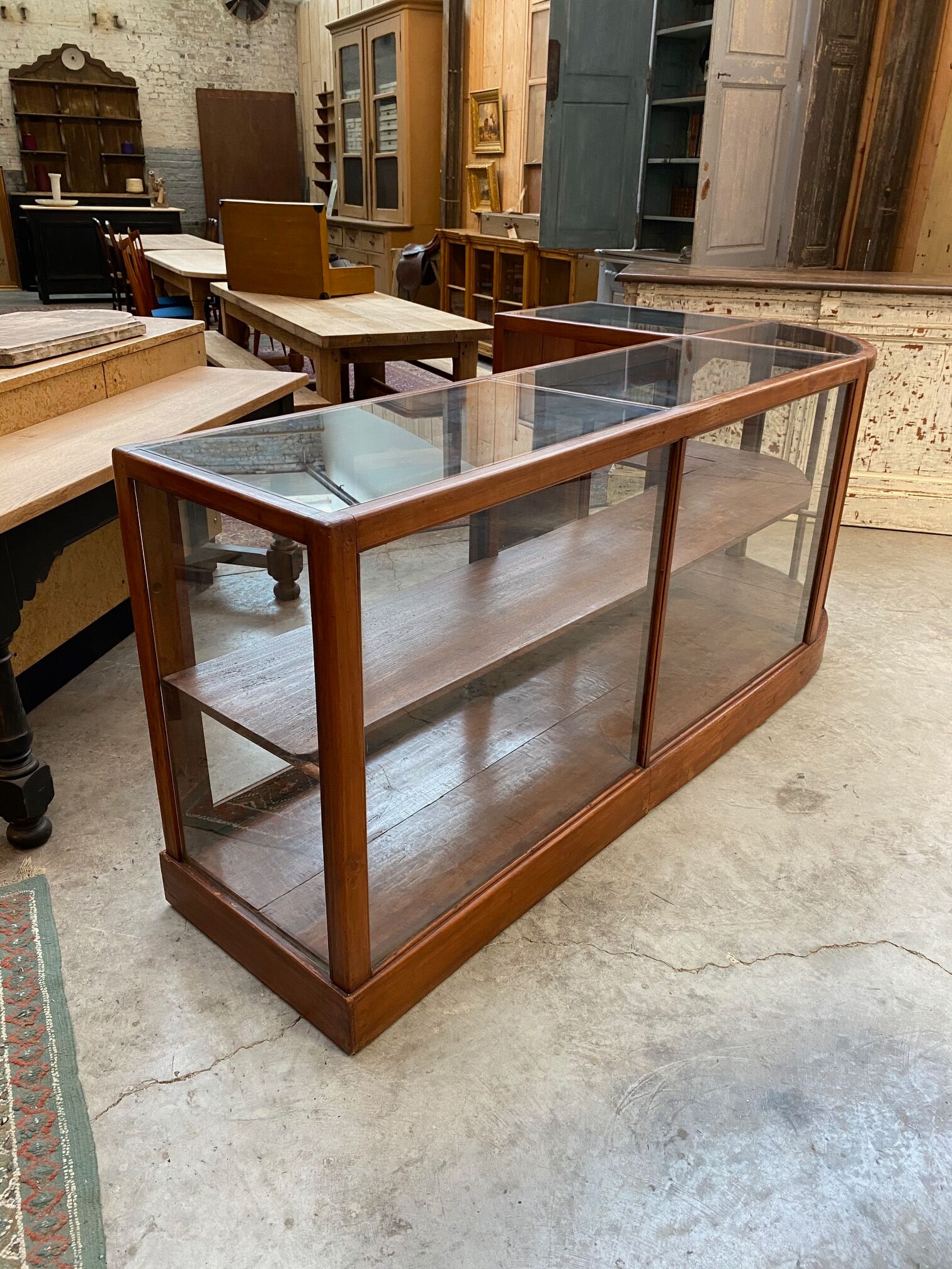 Mahogany corner display counter