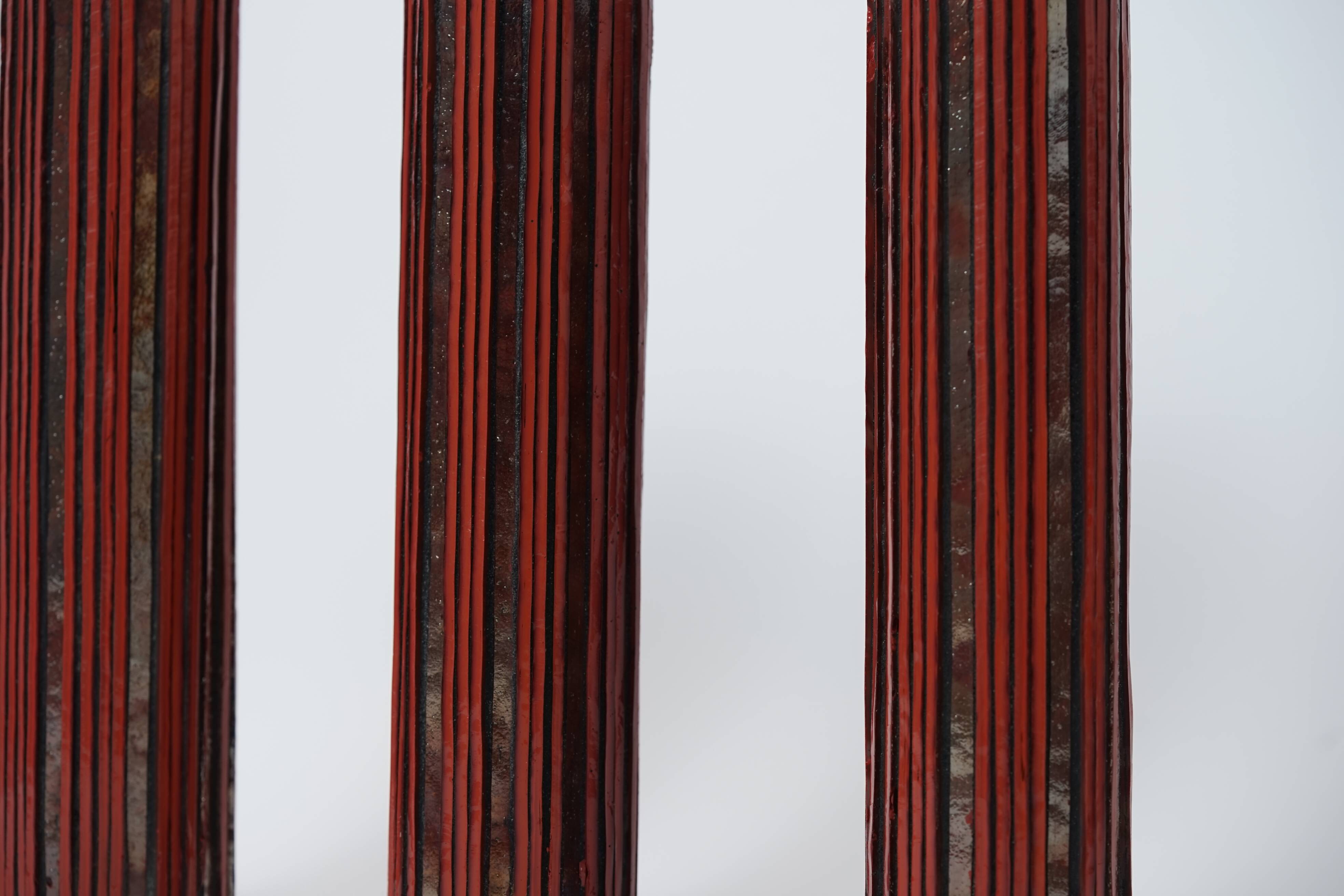 Pottery Mosaic Vases by W. Zimmermann for Ritter Set of 3