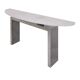 Contemporary Pair of Demilune Consoles Made Of White Quartz & Steel
