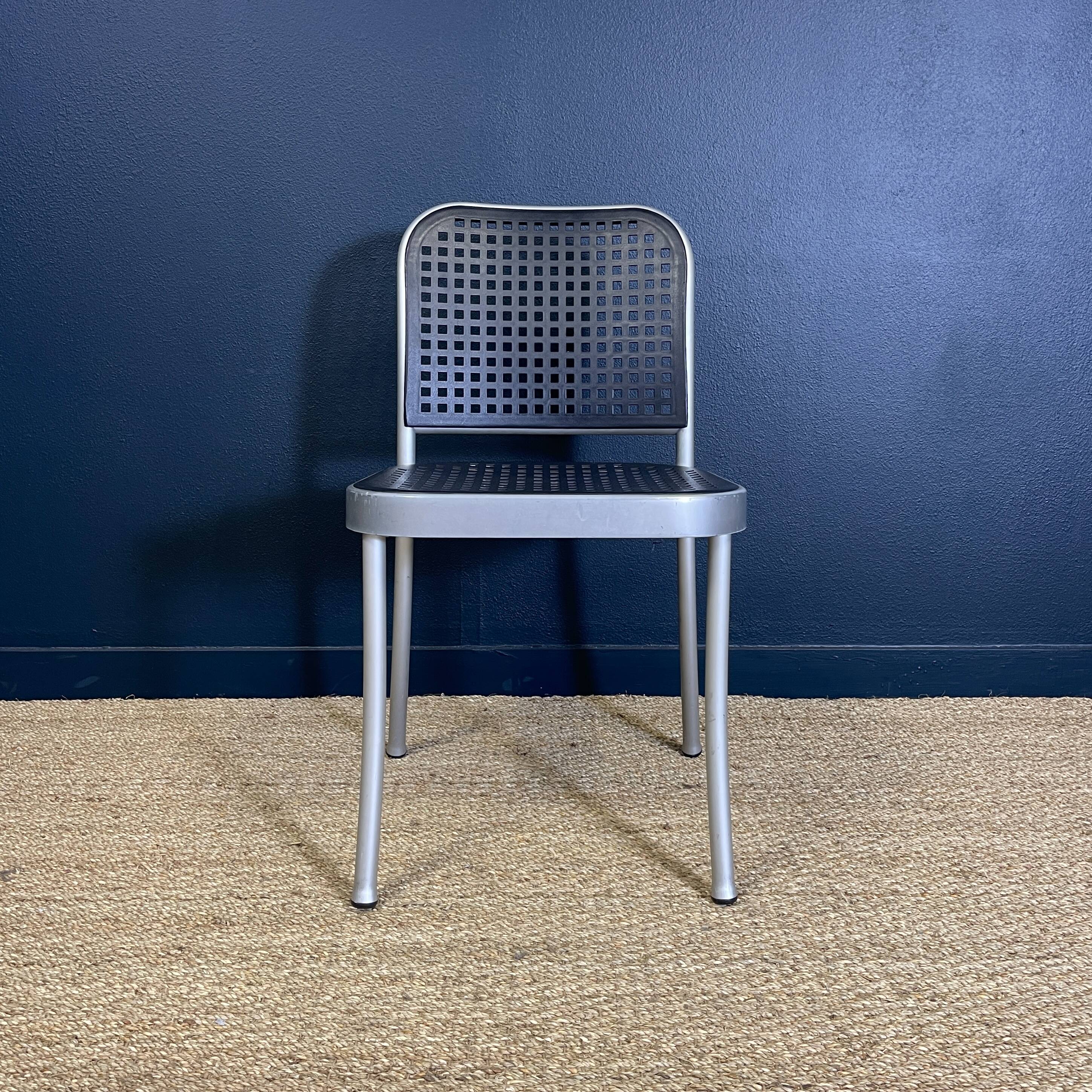 Set of 4 Silver chairs by Magistretti for Padova 1980 Italy