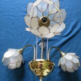 Chandelier brass mother-of-pearl capiz flowers