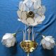 Chandelier brass mother-of-pearl capiz flowers