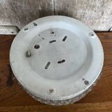 Antique Ceiling Light Sconce Molded Glass + Metal Support 70s Vintage #B793
