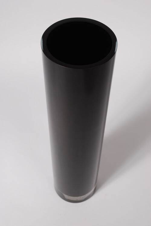 Black glass vase