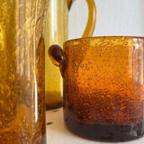 Service à orangeade en verre bulle Biot