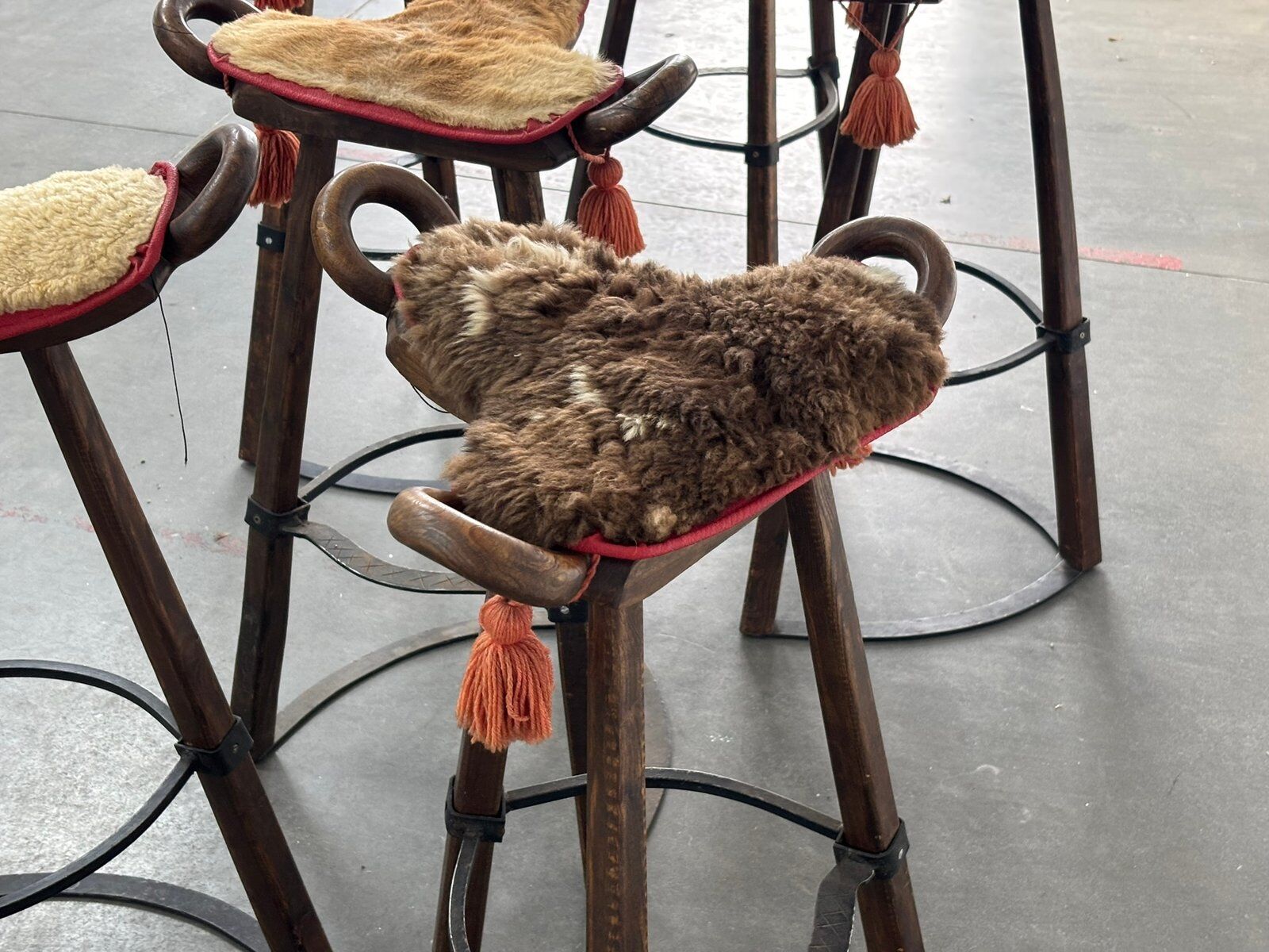 Vintage Brutalist Marbella stool by Sergio Rodrigues, 1970s