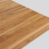 Table à manger brutaliste du milieu du siècle en chêne massif, France ca. 1960