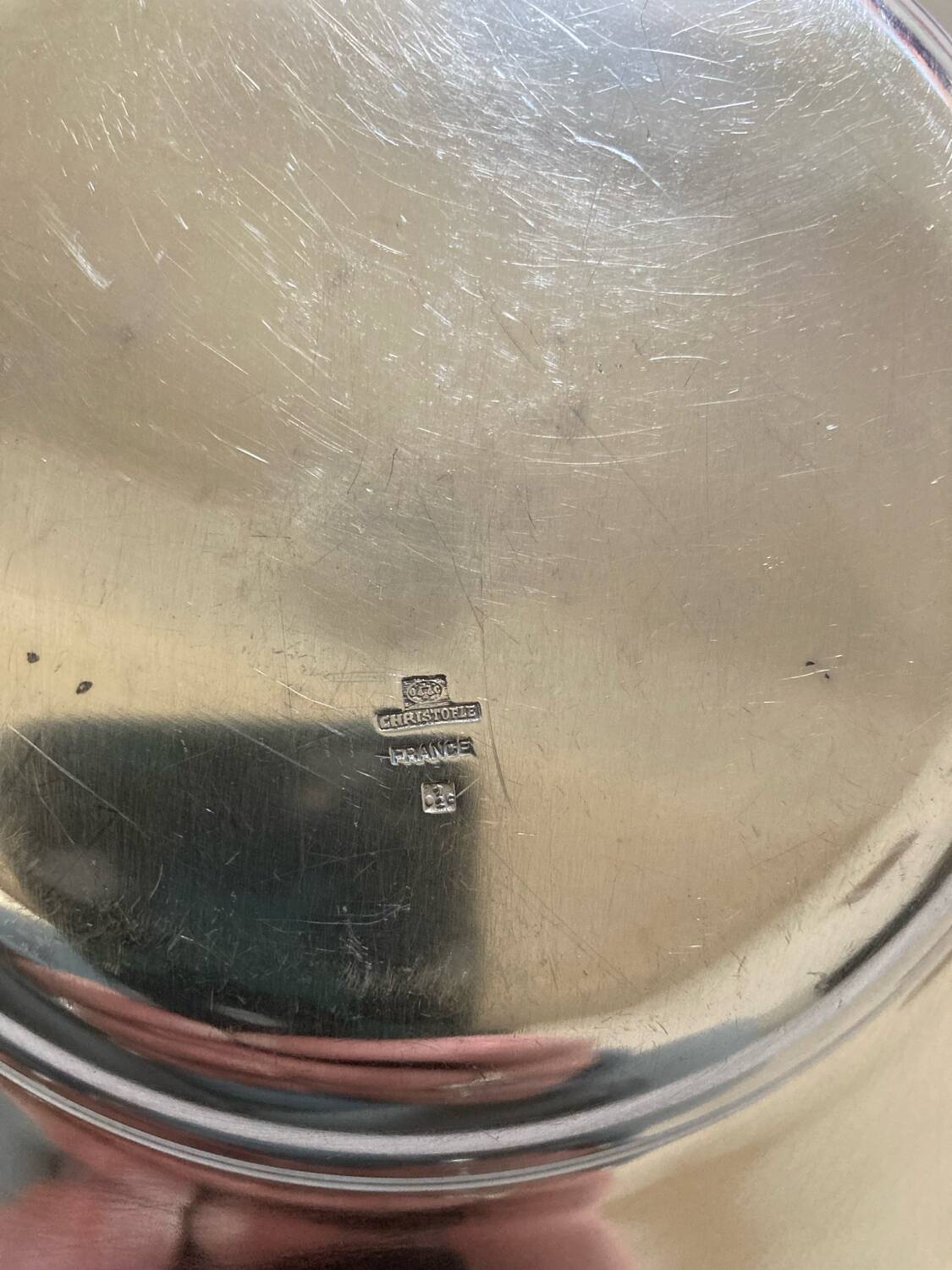 Christofle silver metal carafe tray