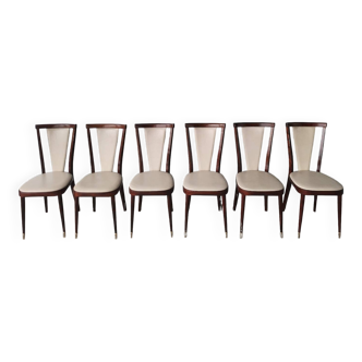 Set of 6 Baumann N°84 vintage chairs in very good condition.