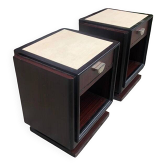 Paire de chevets, tables de nuit Art Deco