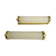 Paire d'appliques vintage art déco années 30, laiton opaline
