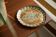 Mint green decorative wooden plate, mid-century, Italy, 1960s.