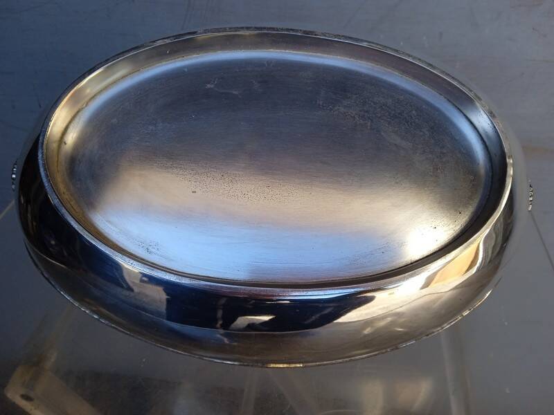 Phenix bowl on foot silver metal center table 1940
